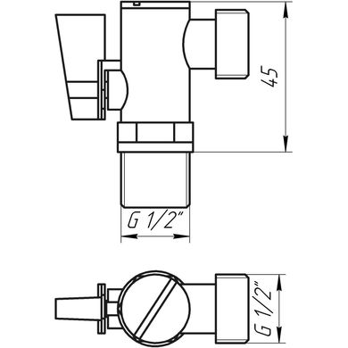 Кран кульовий кутовий з фільтром SOLOMON 1/2"x1/2" А7041(7043)