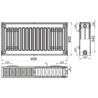 Радиатор стальной панельный KALITE 22 сторона 600x400, 400 мм